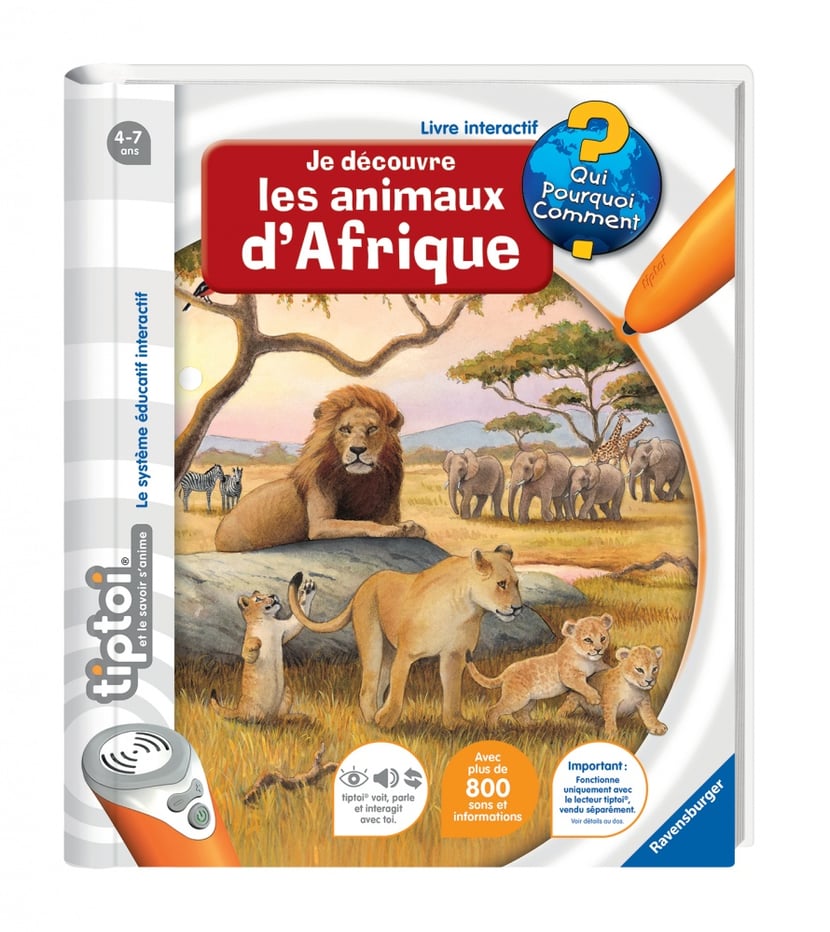 Tiptoi je découvre les animaux d'afrique Ravensburger - Jeux d'éveil  interactifs - Premiers jeux - Jeux d'éveil