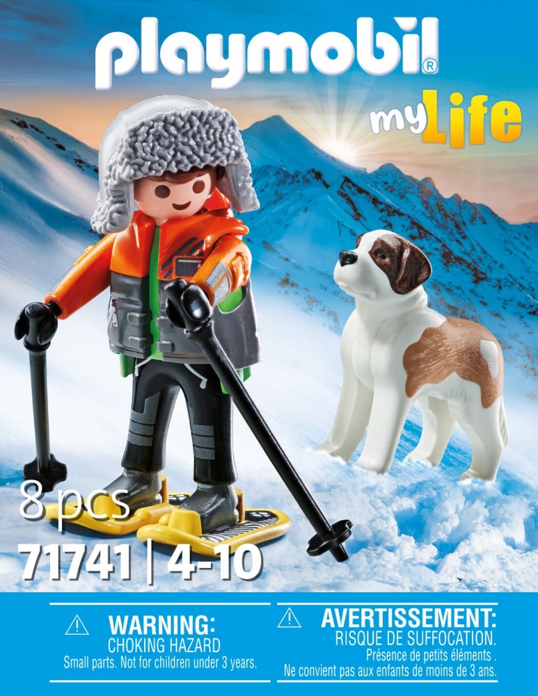 Playmobil Garçon en raquettes avec Saint Bernard 71741 Jeux