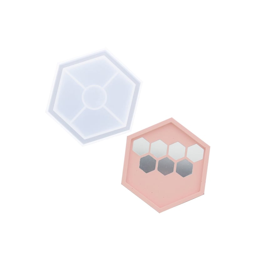 Vignette de Moule en silicone - Jesmonite - dessous de verre hexagonale