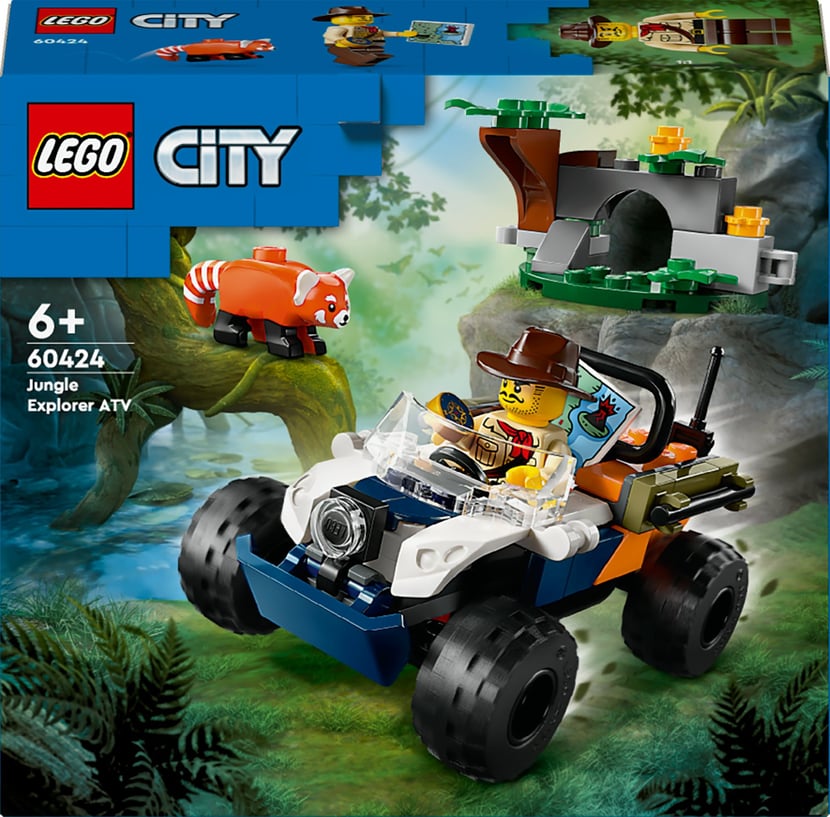 LEGO?� 60424 - Le tout-terrain de l�??explorateur de la jungle et le panda roux - LEGO?� City - Jeux 