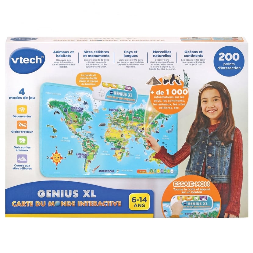 Genius XL Globe Vidéo Interactif VTECH - Dès 7 ans 