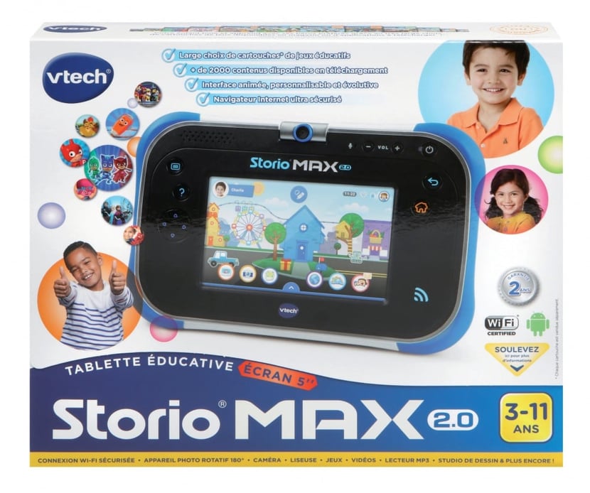 Tablette tactile storio max 2.0 5 bleu VTECH : la boîte à Prix Carrefour
