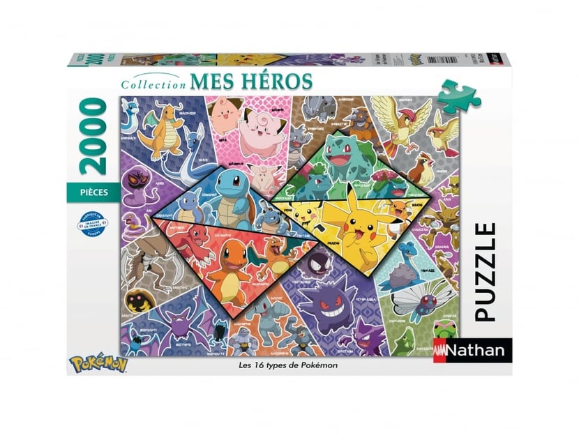 Puzzle 2000 pièces - Les 16 types de Pokémon