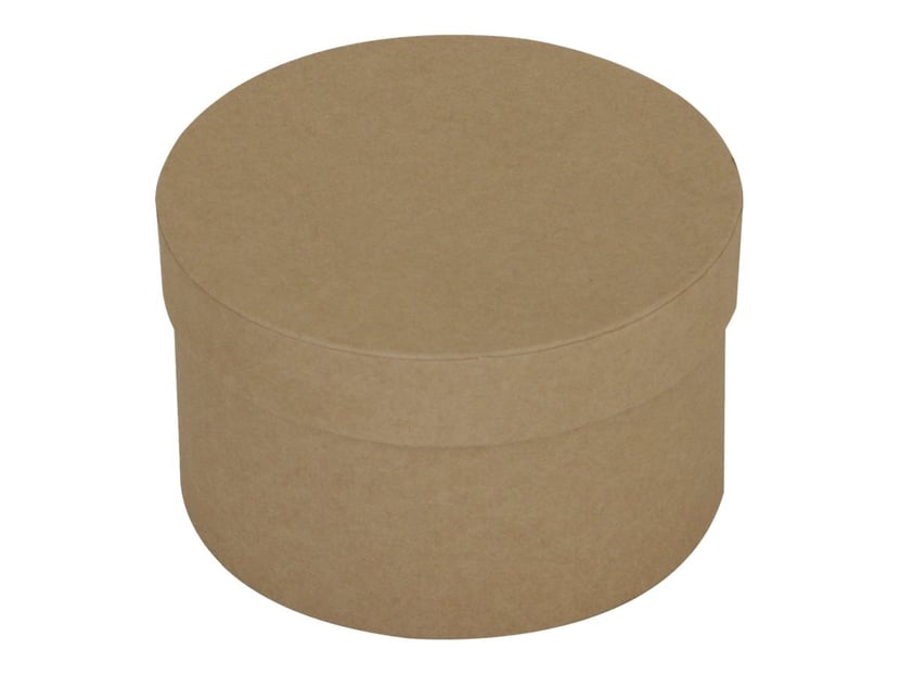 Boîte ronde en carton brun