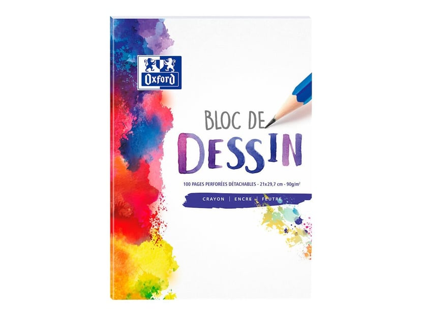 Bloc de dessin - Format A4 21 x 29.7 cm - School - Oxford - 100 pages unies