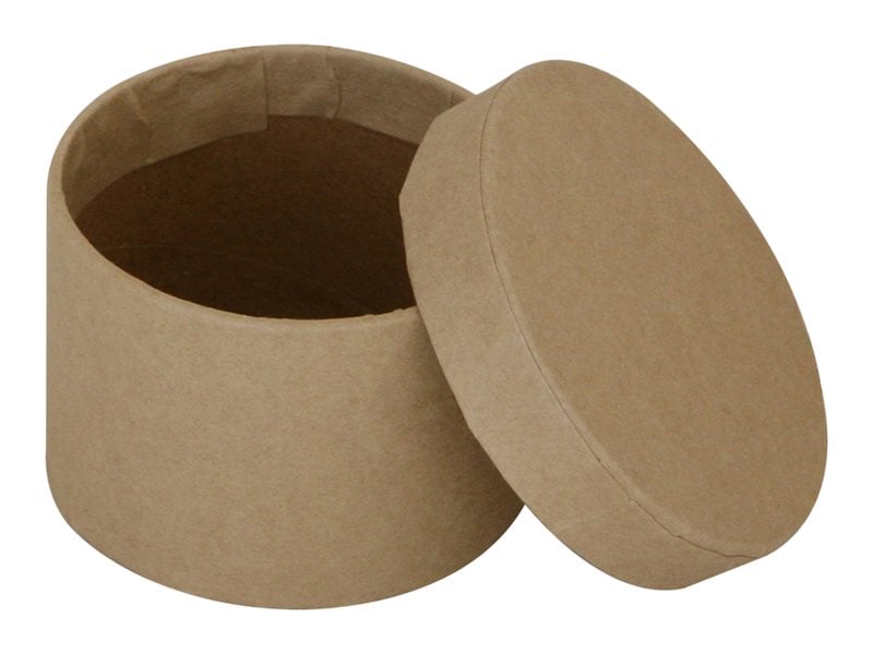 2x boîte artisanale ronde blanche / boîtes en carton - 16,5 x 6 cm