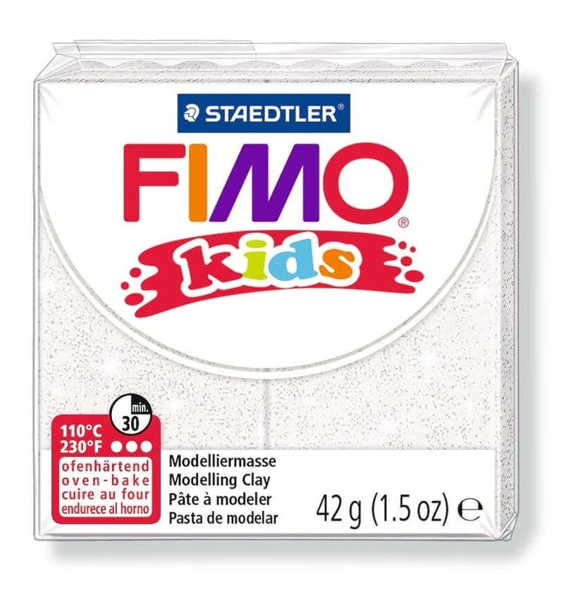 Pâte Fimo Kids - blanc pailleté - Pâte à Modeler