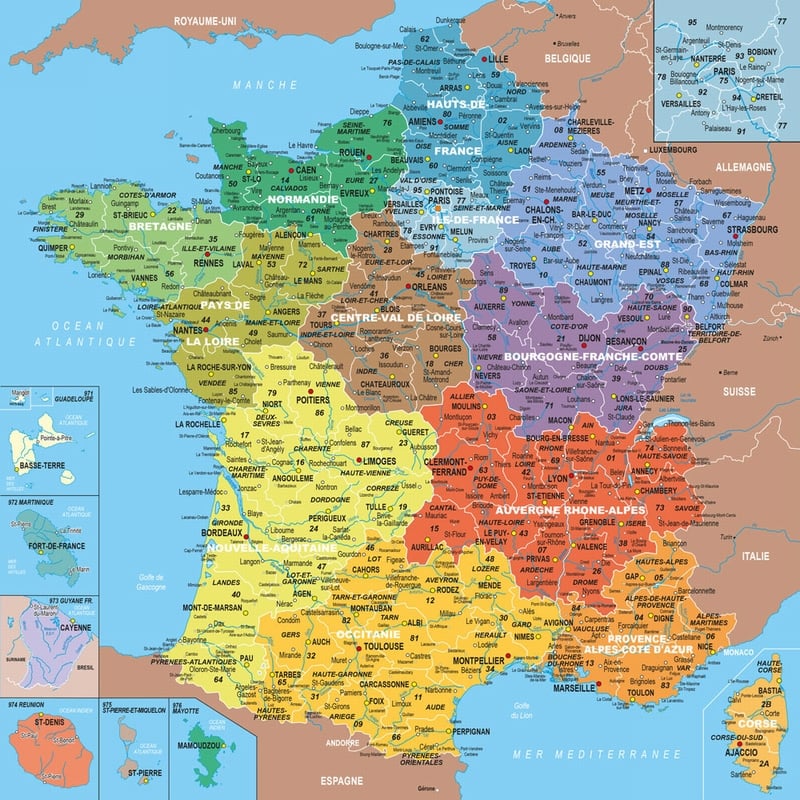 Carte puzzle des régions de France – Art Montessori