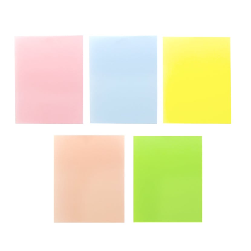 Set de 5 feuilles de plastique créatif coloré - Créalia - Plastique créatif  - Supports de dessin et coloriage