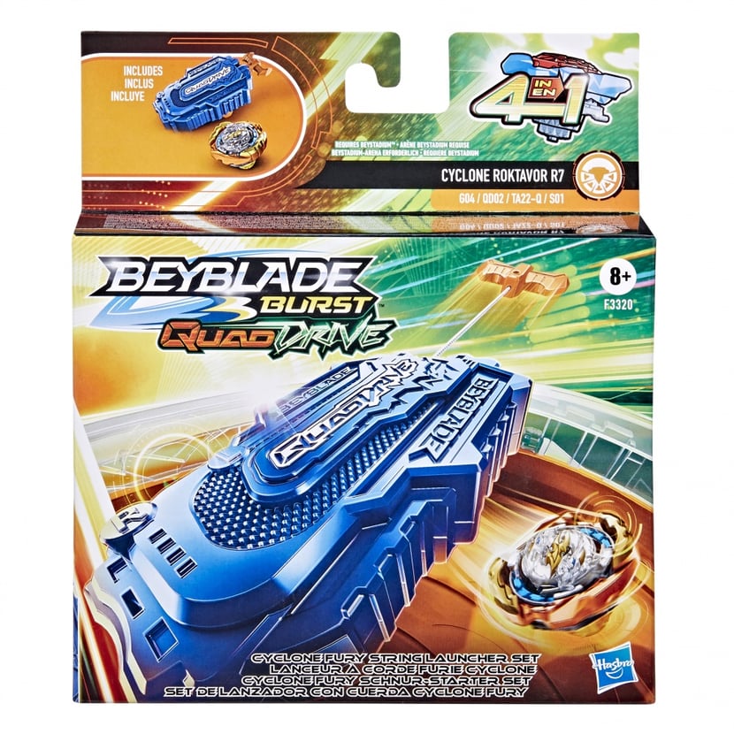 Beyblade Burst - QuadDrive Lanceur à Corde Cyclone Fury - Set de