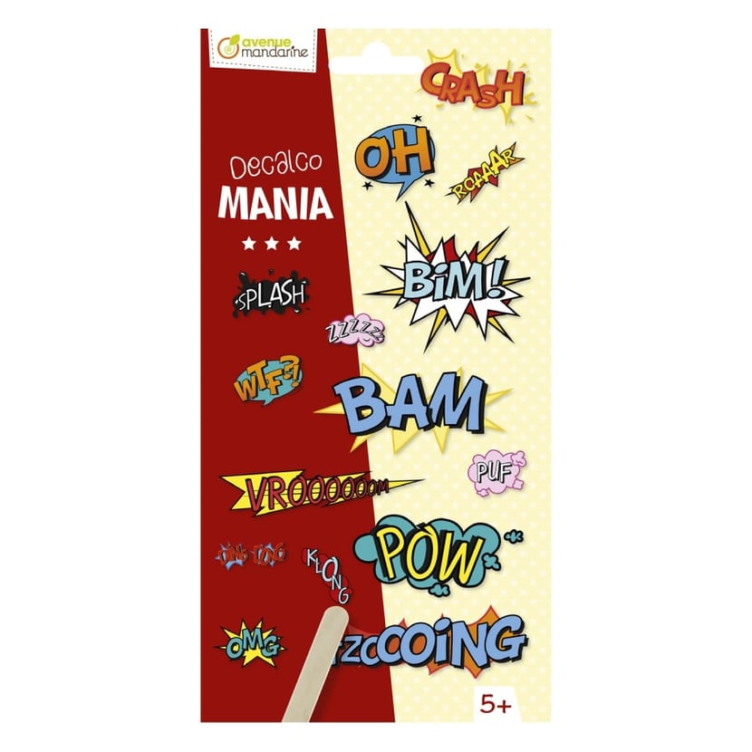 Decalco' Mania - Décalcomanies - Onomatopées - Collage décoratif - Déco  d'objet