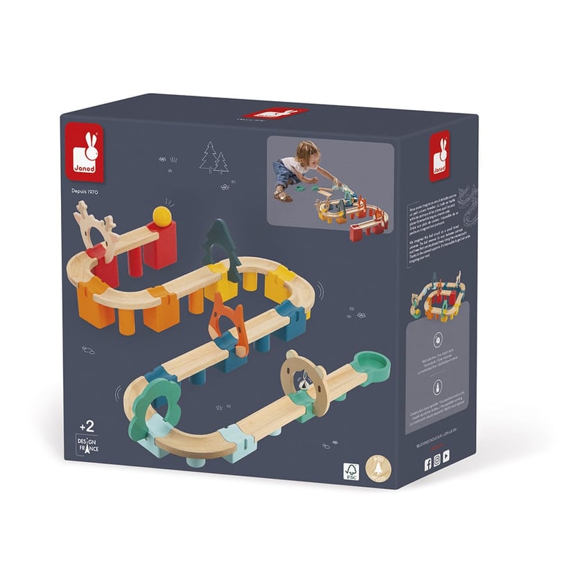 Story Express Pompiers : Grand univers avec 13 pièces, train et circuit -  Jeux et jouets Janod - Avenue des Jeux