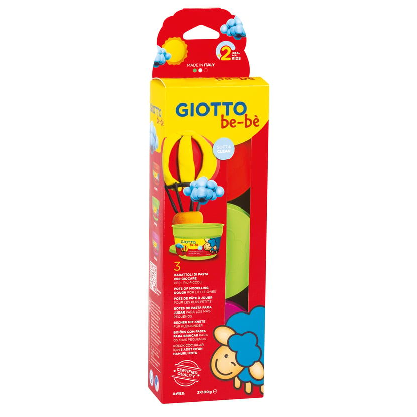 Pâte à modeler GIOTTO Bébé - 3 x 100g et accessoires - Pâte à