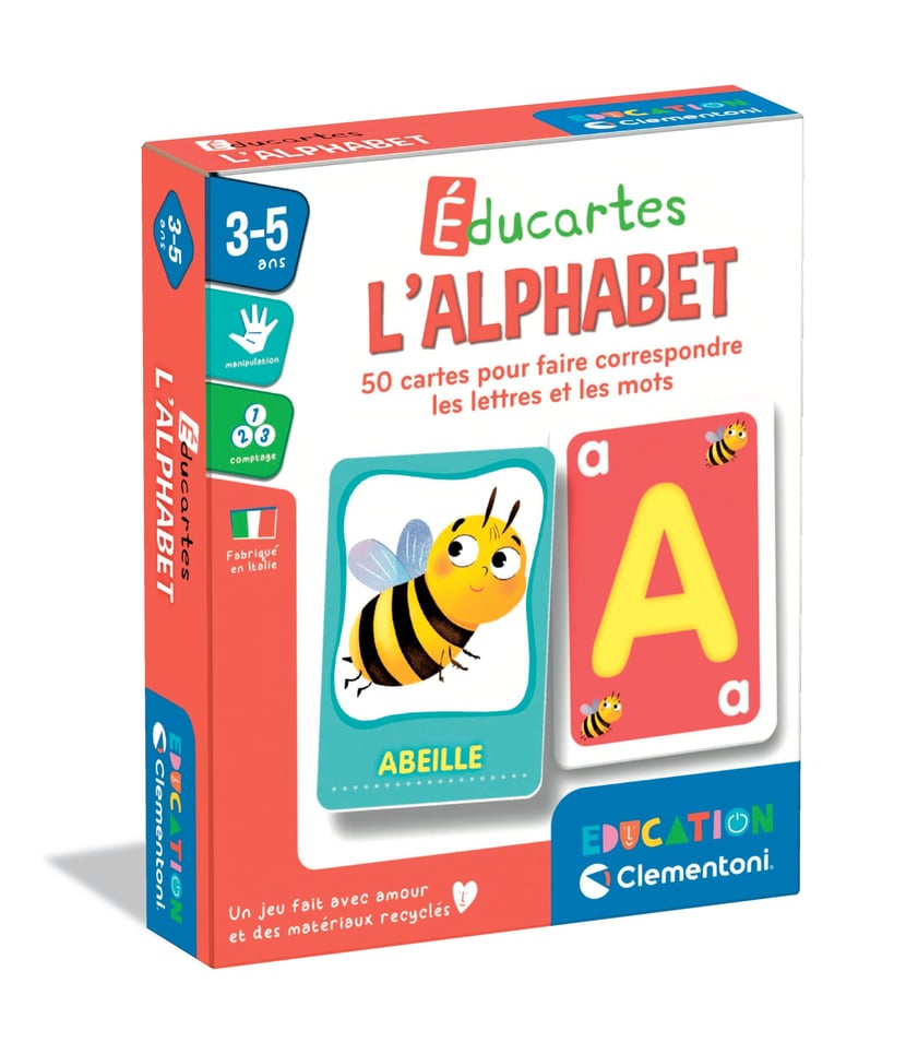 Clementoni Montessori Les Lettres - Jeu Éducatif Alphabet Tactile Et Écriture - Made In Italy Dès 3 Ans