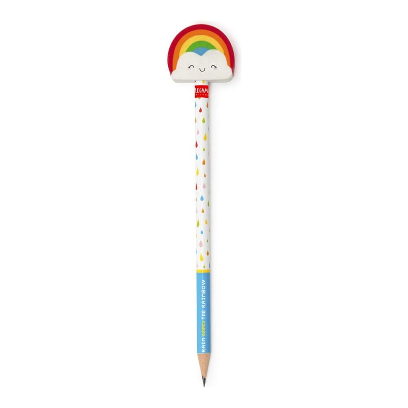 Crayon à papier avec bout gomme - arc-en-ciel