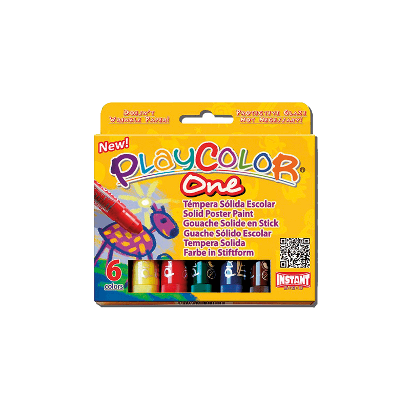 Pack de 6 sticks de gouache solide - Playcolor One - Peinture