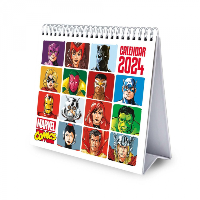 Calendrier de bureau 2024 Grupo Erik - 12 mois - Marvel Comics - 20 x 18 cm