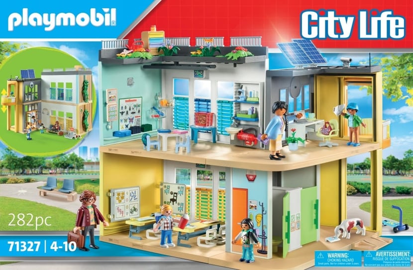 Playmobil® - Ecole aménagée - 71327 - Playmobil® City Life - Figurines et  mondes imaginaires - Jeux d'imagination