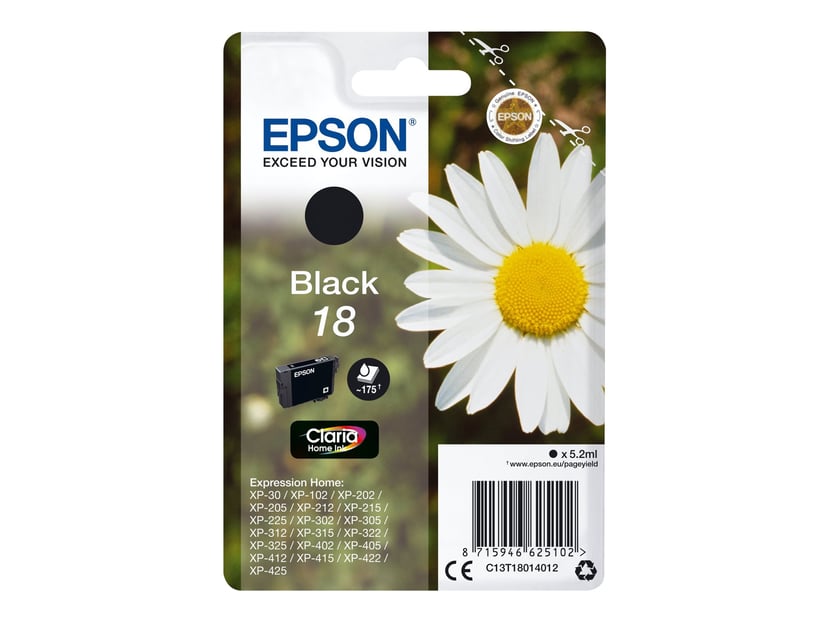Epson T18 - Cartouche d'encre - Paquerette black - Epson - Cartouches  d'Imprimante - Imprimer