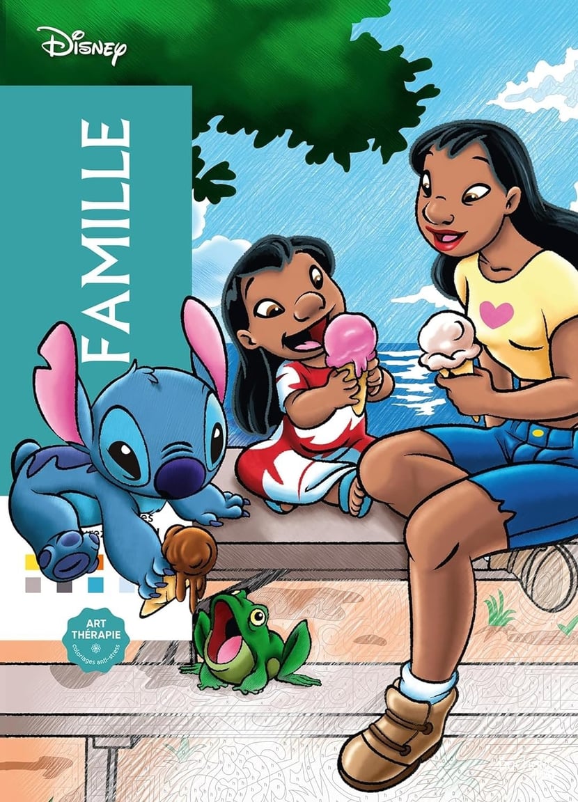 Art-thérapie ; coloriages mystères : Disney : Famille