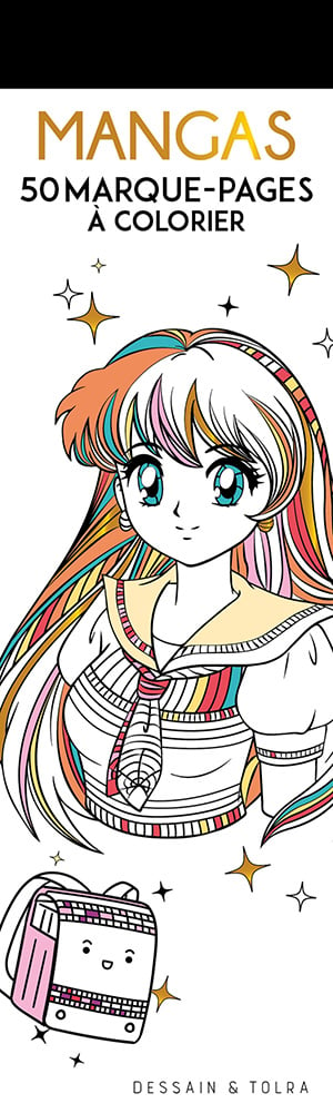 Marque-pages à colorier Mangas x50 - Livres Coloriage