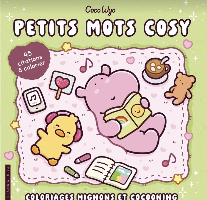 Petits mots cosy : coloriages mignons et cocooning