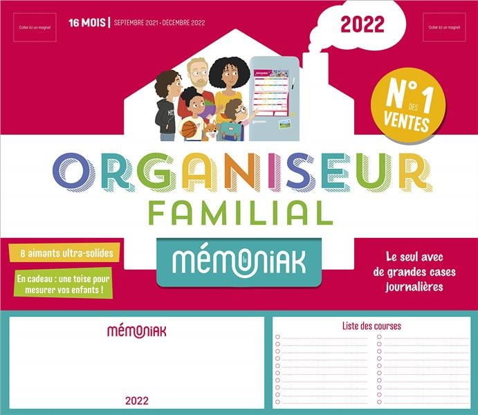 Organiseur familial Mémoniak 2023, calendrier organisation