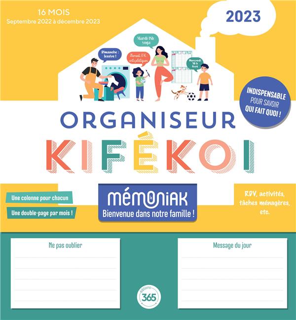 Mémoniak - Organisateur kifékoi : de septembre à décembre - Edition 2023/ 2024 - Accessoires Organisation familiale