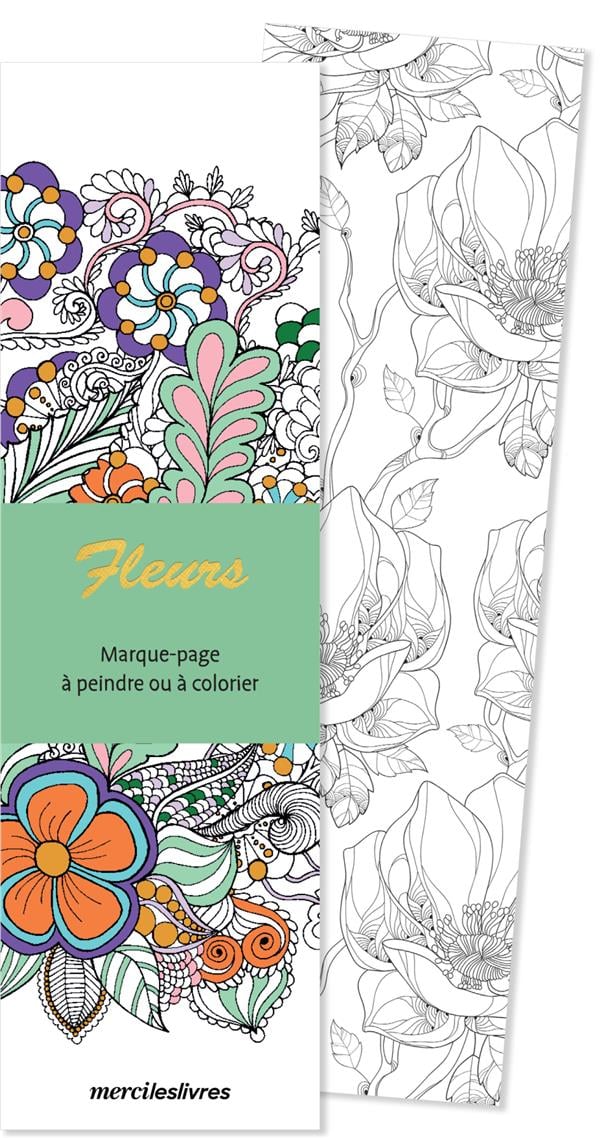 Marque-pages à peindre ou à colorier - Mosaiques florales