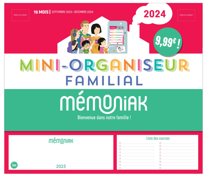 Mémoniak : organiseur familial : de septembre à décembre (édition 2023/2024)  - Collectif - Editions 365 - Papeterie / Coloriage - Lamartine PARIS
