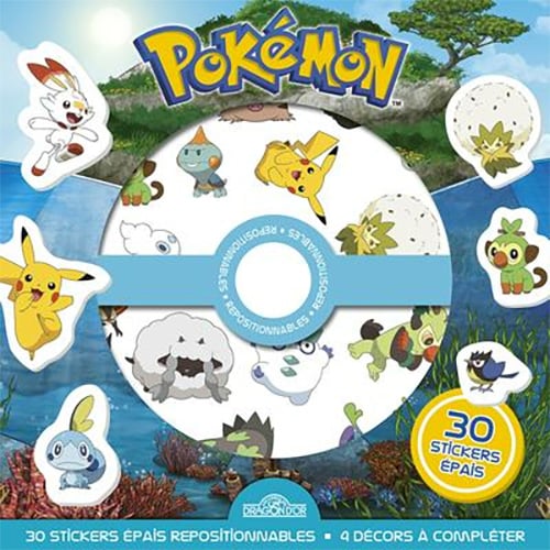 Pokemon - pochette de stickers epais repositionnables defis et