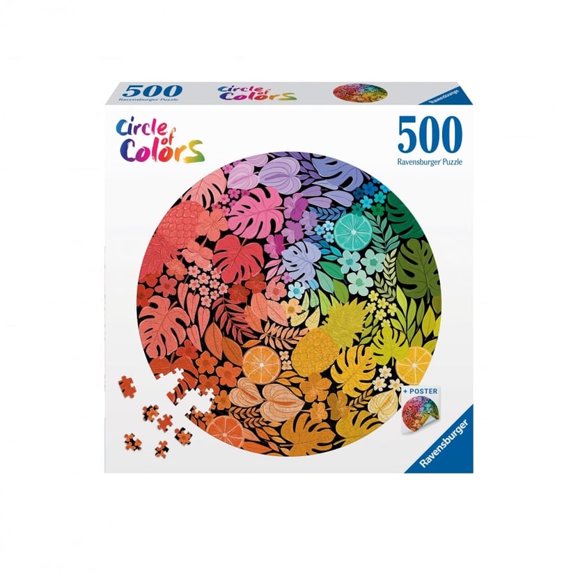 Puzzle rond 500 pièces - Tropical Circle of Colors - Ravensburger | Cultura