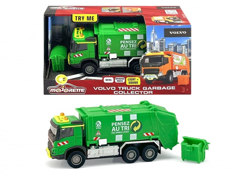 Majorette - Camion-poubelle Volvo 19 cm - Mini véhicules et circuits - Jeux  d'imagination