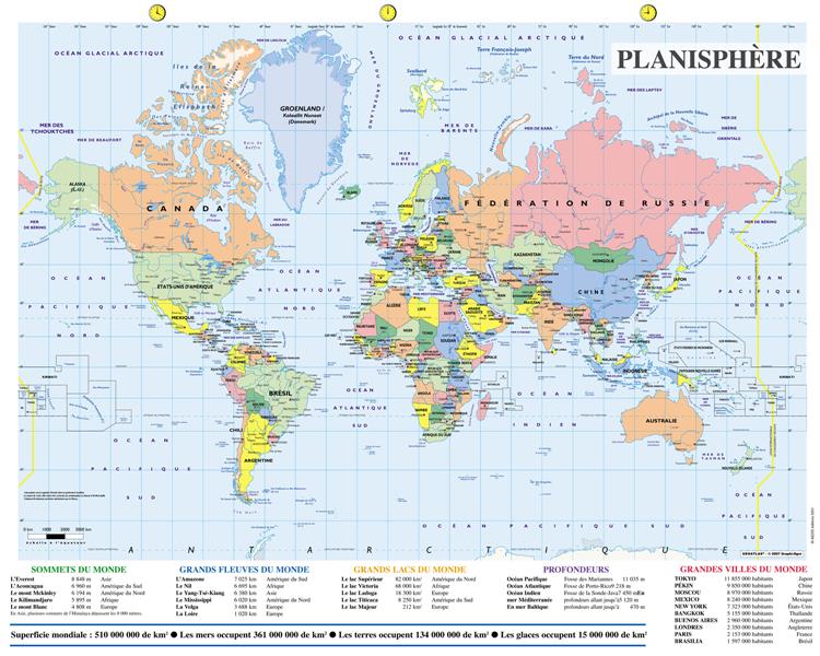 Carte Planisphère du monde - Jeulin
