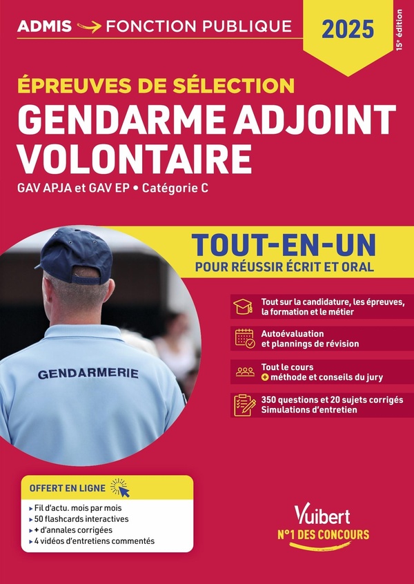 Épreuves de sélection Gendarme adjoint volontaire Catégorie C Tout