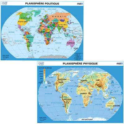 Carte Monde en relief/Physical world map - Atlas - LIVRES -   - Livres + cadeaux + jeux