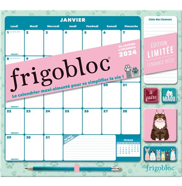 Frigobloc Mensuel - Le Calendrier Maxi-Aimanté Pour Se Simplifier La Vie !  Avec Un Criterium