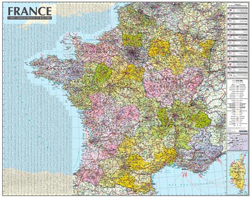 Carte de France Deco Murale  Décoration Carte France Noir détaillée