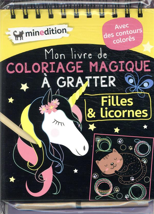 Mon livre de coloriage magique à gratter - filles & licornes