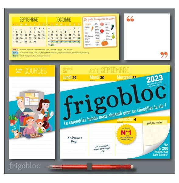 Frigobloc, le calendrier magnétique et le planning des missions « Education  positive » 