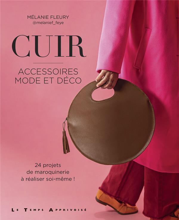 Tapis souris en cuir rose - accessoire de bureau made in France
