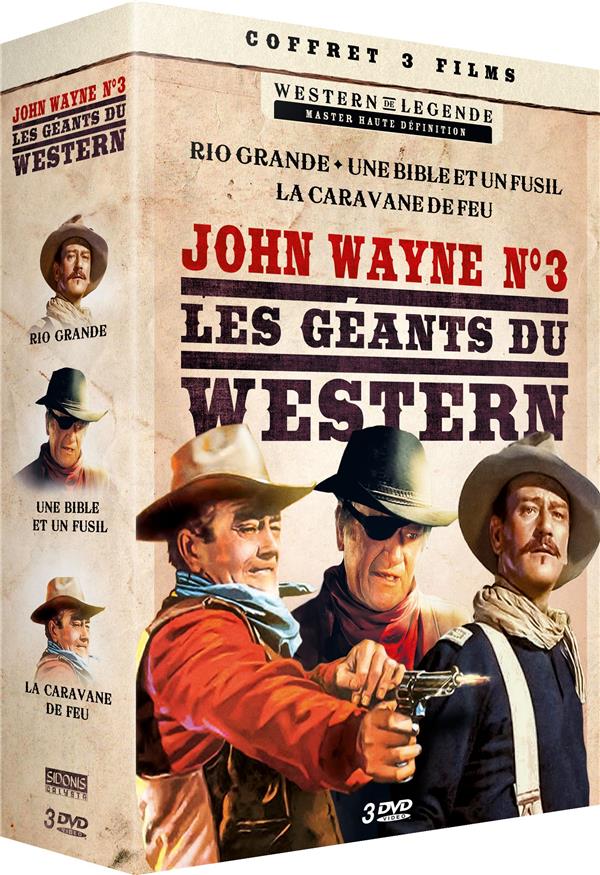 John Wayne n°3 - Les Génts du Western : Rio Grande + Une bible et un fusil  + La Caravane de feu - Films de guerre DVD - Guerre - Western - Films DVD &  Blu-ray