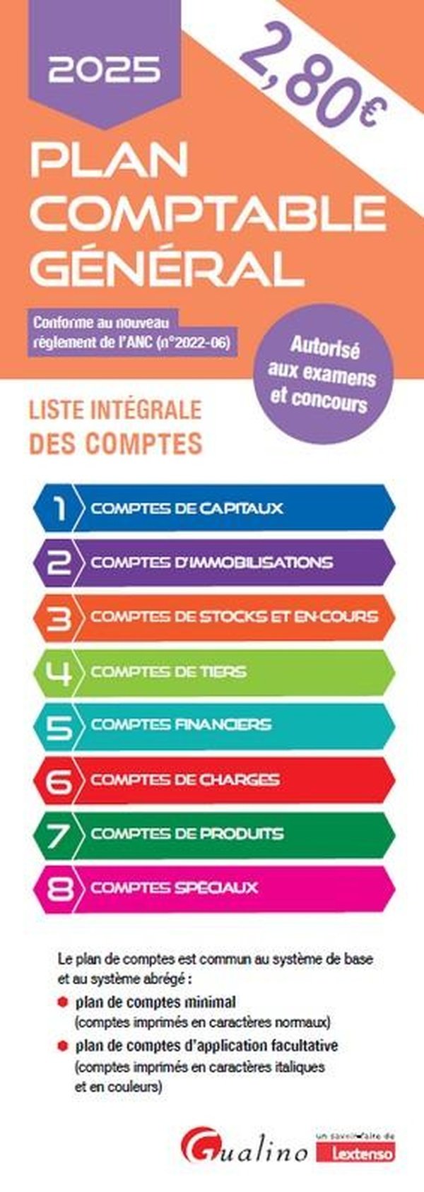 Plan comptable général 2025 Liste intégrale des comptes Autorisé