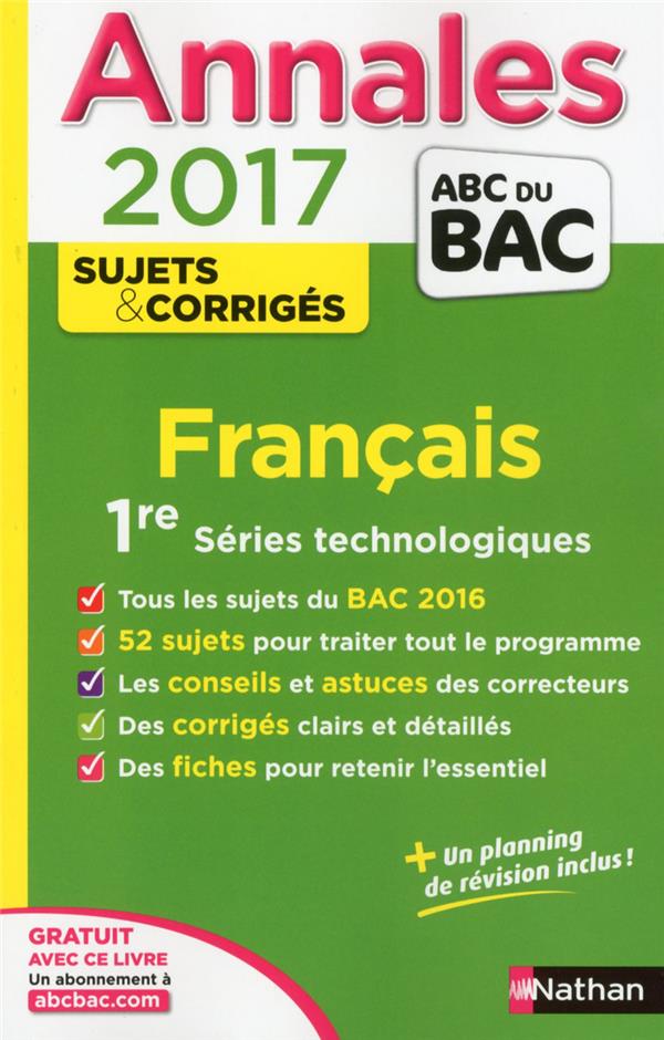 Annales ABC du BAC 2024 - Français 1re - Sujets et corrigés