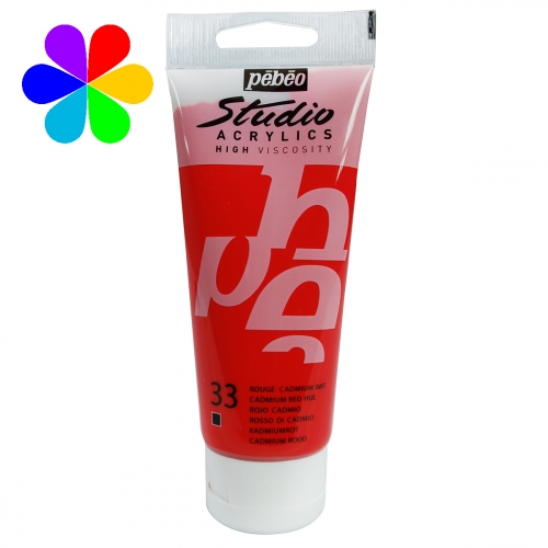 Flacon de peinture acrylique 'Pébéo - Acrylcolor' Rouge Primaire 150 ml -  La Fourmi creative