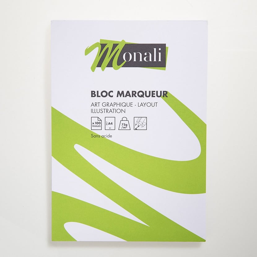 Bloc marqueur A4 - Monali - Papiers arts graphiques - Art graphique