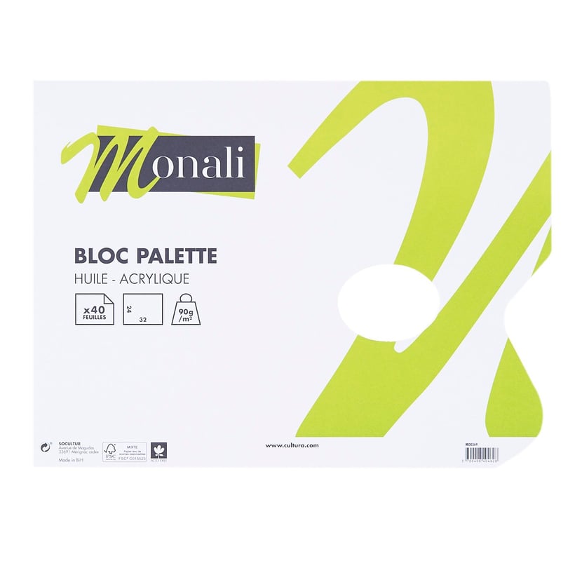 Bloc palette - Palette pelable - 40 feuilles détachables - Monali
