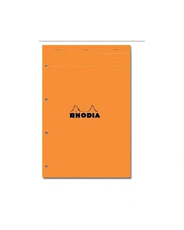 Rhodia bloc-notes agrafé orange A4 feuilles non perforées - JPG