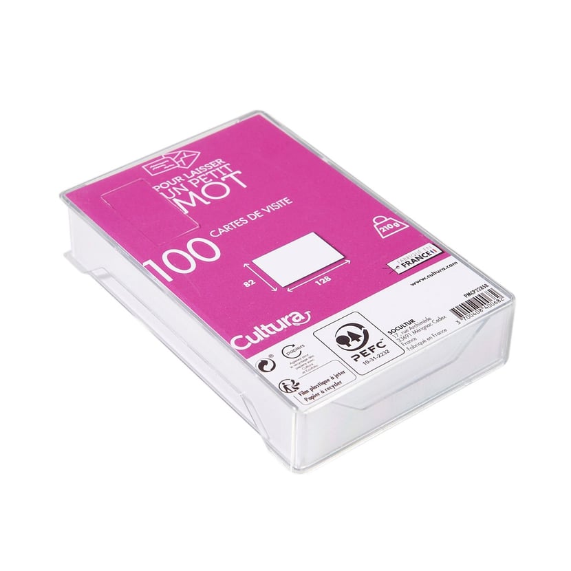 100 cartes de visite blanches 82 x 128 mm boite…