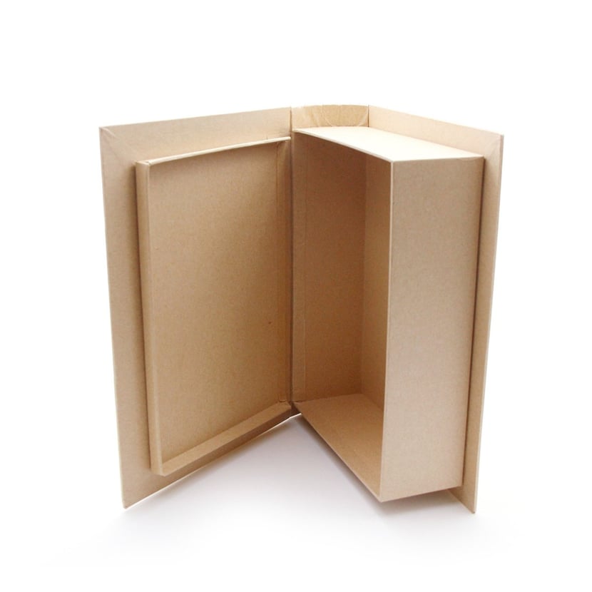 Boite livre carton - 6x18x22,5cm - Supports Papier mâché et carton